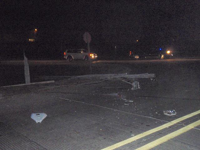 Power pole hit, Jacoby and Center Ave. November 19, 2010
